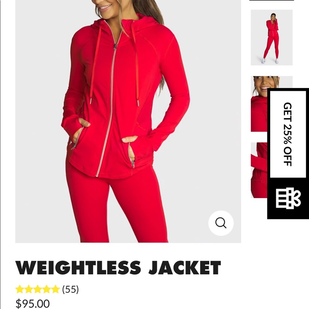Workout zip up jacket V shred